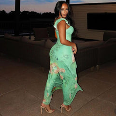 Dress Spaghetti Straps Corset Sleeveless Split Flounced