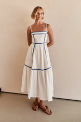 Fresh Sweet Line Dress Mid Length Small Sling Dress