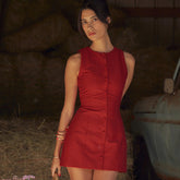 Vestido básico con chaleco elegante, ajustado y sin mangas