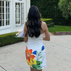 Top de tubo estampado sin mangas adelgazante fiesta casual paquete cadera