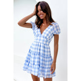 Plaid Printed Fresh Sweet Chiffon Dress