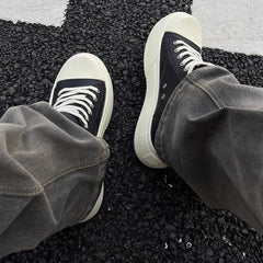 Zapatos de cuero transpirables de suela gruesa para uso diario