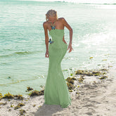 Vacation Design Butterfly Halter Backless Hollow Out Cutout Slim Dress