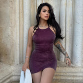 Back Cross Strap Backless Sleeveless Dress