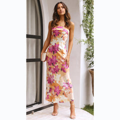 Vestido midi cruzado con estampado floral