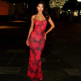 French Slim Dress Retro Printed Cami