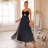 Mesh Sequ Camisole Evening Long Elegant Socialite Slim Fit Slimming Dress
