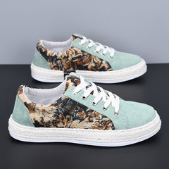 Zapatillas deportivas transpirables de suela blanda con cordones para el tiempo libre