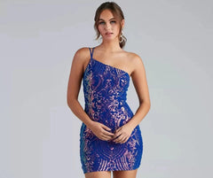 Suspender Sequin Sheath Slim Fit Dress