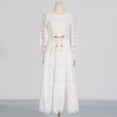 Vestido de alta calidad con aberturas, corte atado, color sólido, cintura ajustada y adelgazante.