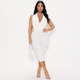 Lace halterneck backless tights