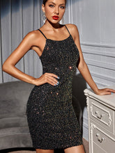 Strap Backless Sequ Dress