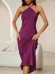 Evening Dress Satin Strap Maxi Dress