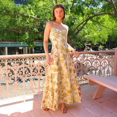 Vestido informal con estampado de espagueti, espalda descubierta y vuelo amplio