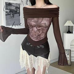 Fairy Grunge Mesh Transparent Top