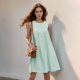 Pleated Sleeveless Dress