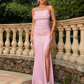 Backless Slit Silver Sprinkling Cami Dress