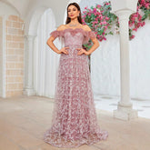 off Shoulder Large Slim Fit Evening Dress Birthday Party Cocktail Performance Graceful Formal Dress