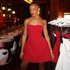 Backless Zipper off Shoulder Tube Top Dress