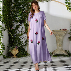 Vestido casual de manga corta con estampado