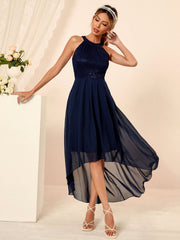 Slim Irregular Asymmetric Chiffon Dress Dress