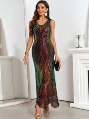 Retro Sequ Dress Evening Dress