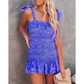 Spaghetti Straps Corset Dress Casual Lotus Leaf