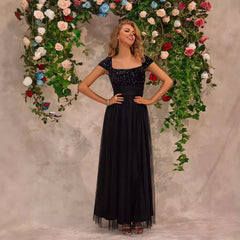 Vestido de encaje para dama de honor, vestido de noche