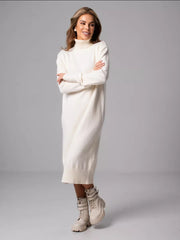 Turtleneck Knitting Dress Loose Inner Wear Solid Color Slimming Woolen