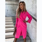 Casual Street Solid Color Criss Cross Dress