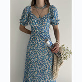 Vestido de encaje floral fresco y dulce