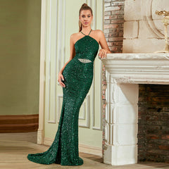 Evening Dress Long Sequined Fishtail Internet Celebrity Dress Cocktail Activity Car Model Etiquette Cocktail Dress
