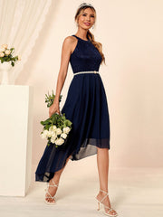 Slim Irregular Asymmetric Chiffon Dress Dress