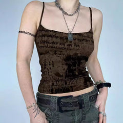 Tanktop mit kontrastierenden Buchstabenstreifen