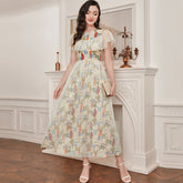 Fashionable Elegant French Stitching Mesh Dress