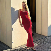 Slim Fit Backless Sling Solid Color