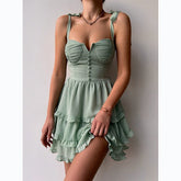Sweet Solid Color Chiffon Dress