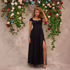 Vestido de encaje para dama de honor, vestido de noche