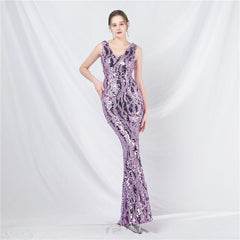 Design Buntes Pailletten-Abendkleid