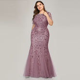 Plus Size Evening Dress Version Sequin Mesh Fishtail Slim Fit