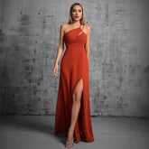 Wine Red Ball Gown Cocktail Slim Fit Dress Slimming Slit Annual Party Evening Dress Party Dress for