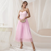 Wear A line Slip Dress Mesh Stitching Sleeveless Dress