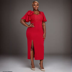 Ruffled Bow Dress Party Lace Dress