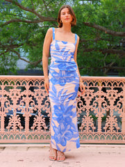 Figurbetontes Maxikleid mit offenem Rücken und Spaghettiträgern