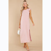 Casual Wooden Ear A Line Trousers Knitted Dress