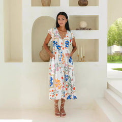 Vestido de botonadura sencilla con estampado floral de Independent St