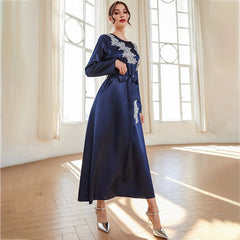 Long Sleeved Dress Office Embroidered Long Dress Winter