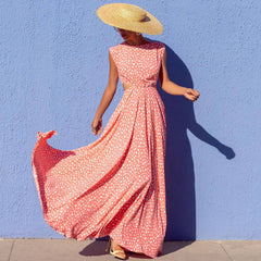 Popular round Neck Sleeveless Polka Dot