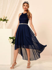 Slim Irregular Asymmetric Chiffon Dress Dress