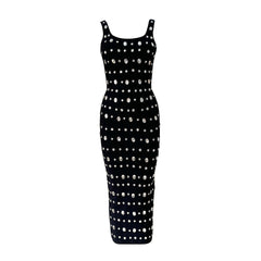 Sling U Neck Sleeveless Beaded Bandage One Piece Dress Ladies Party Formal Dress